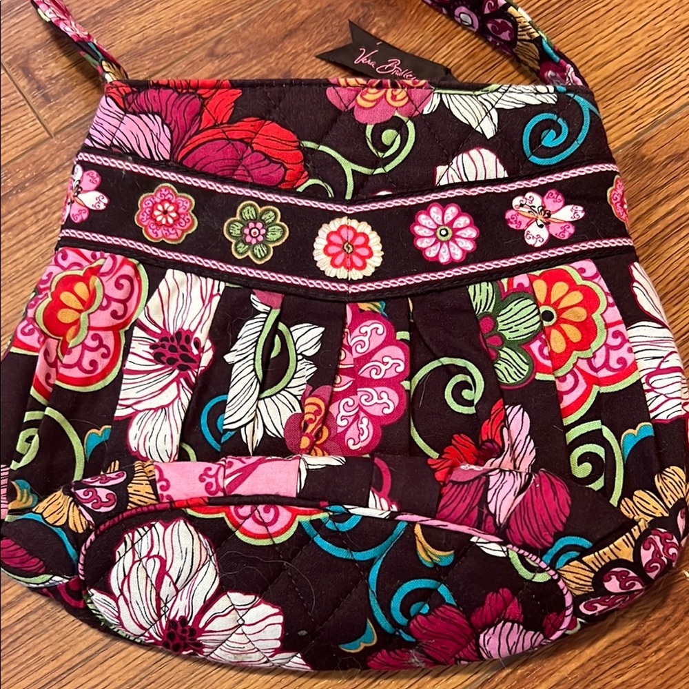 Vera Bradley Floral Quilted Shoulder Bag in Black, Pink, Red, Teal, Green